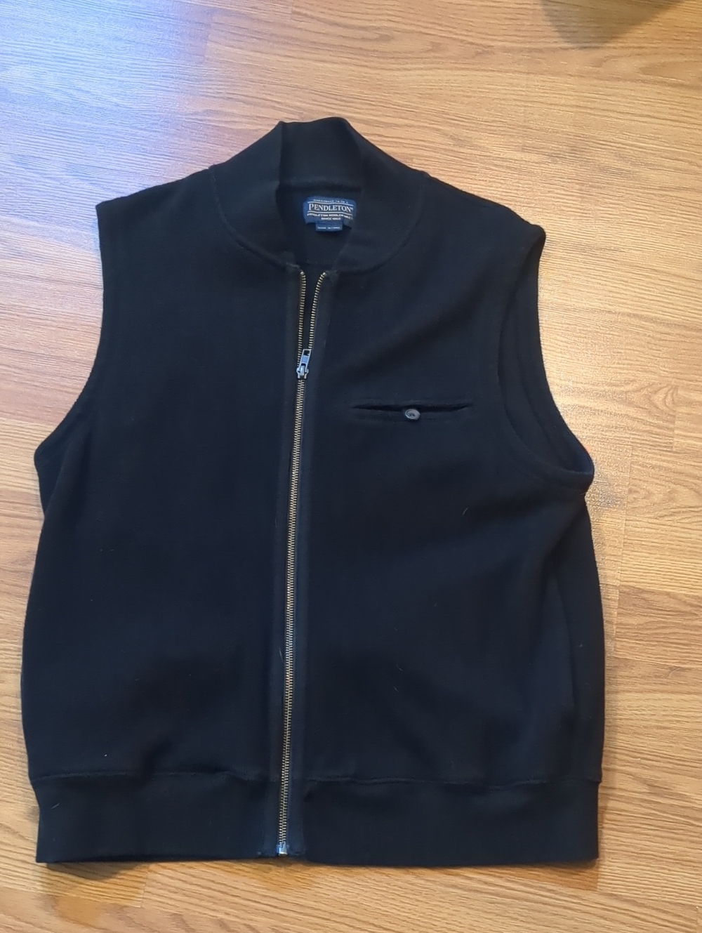 Pendleton Full Zip Dark Navy Blue Knit Cotton Vest Bomber Style Men’s M